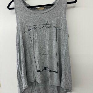 enough about me... Gray London Graphic Tank Top